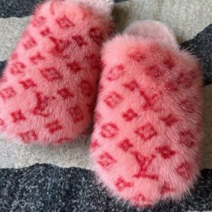 LV Fur Monogram House Slippers on The Little Yellow App. Look Expensive, Shop Smart