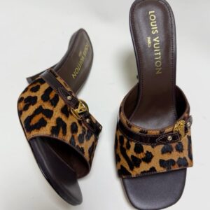 LV Leopard Mule Heel only on The Little Yellow App. Look Expensive, Shop Smart