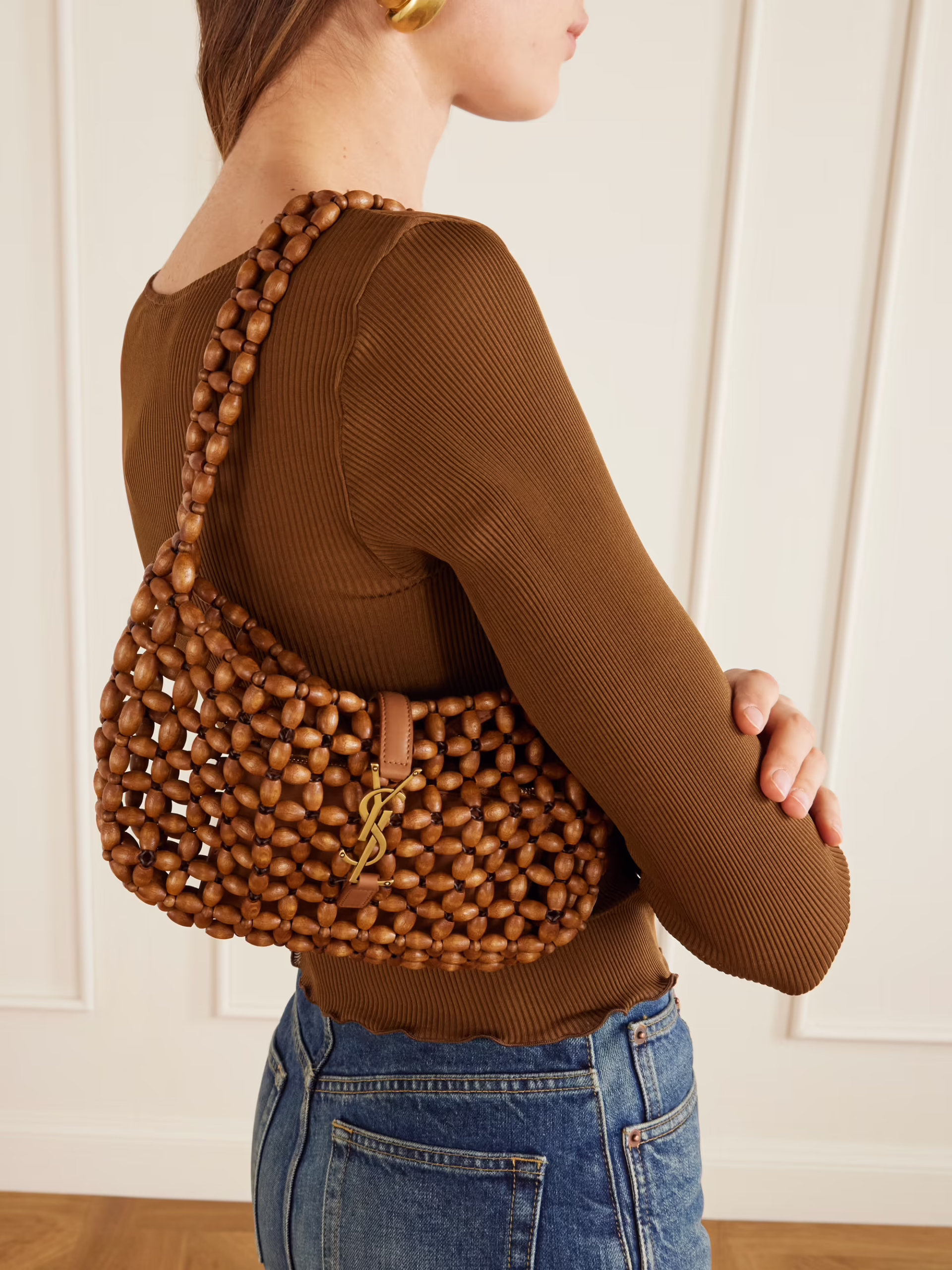 YSL WOODEN BAG ON THE LITTLE YELLOW APP